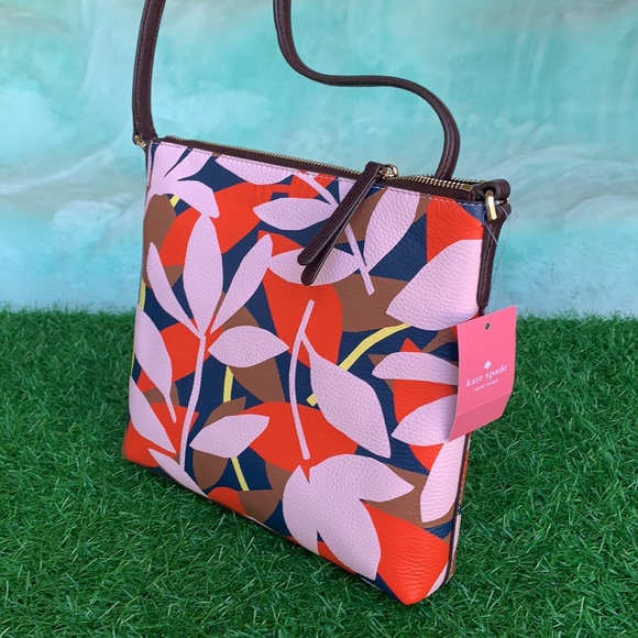 KATE SPADE TOP ZIP CROSSBODY Jackson Tropical toss - Picture 12 of 16